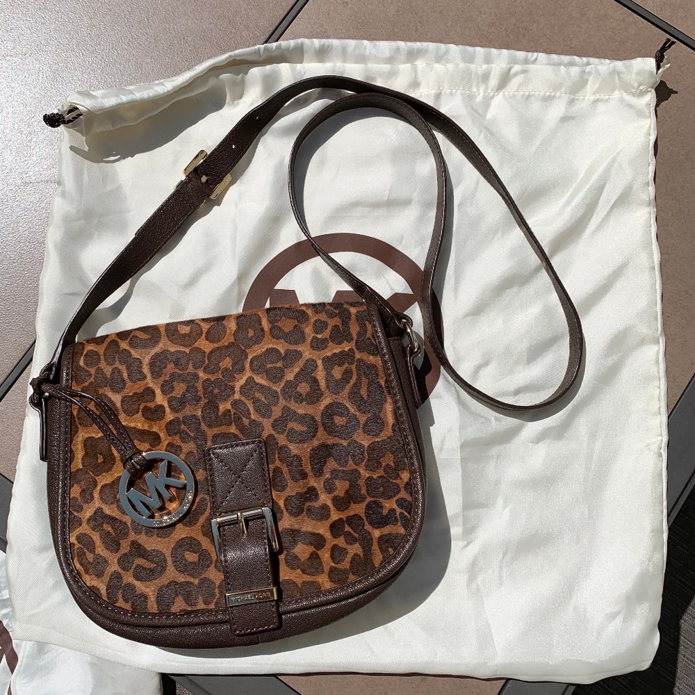 Michael Kors Leopard Saddle Bag